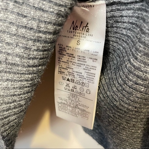 Nolita gray pullover sweater ribbed high low wool cashmere blend small - Picture 7 of 9